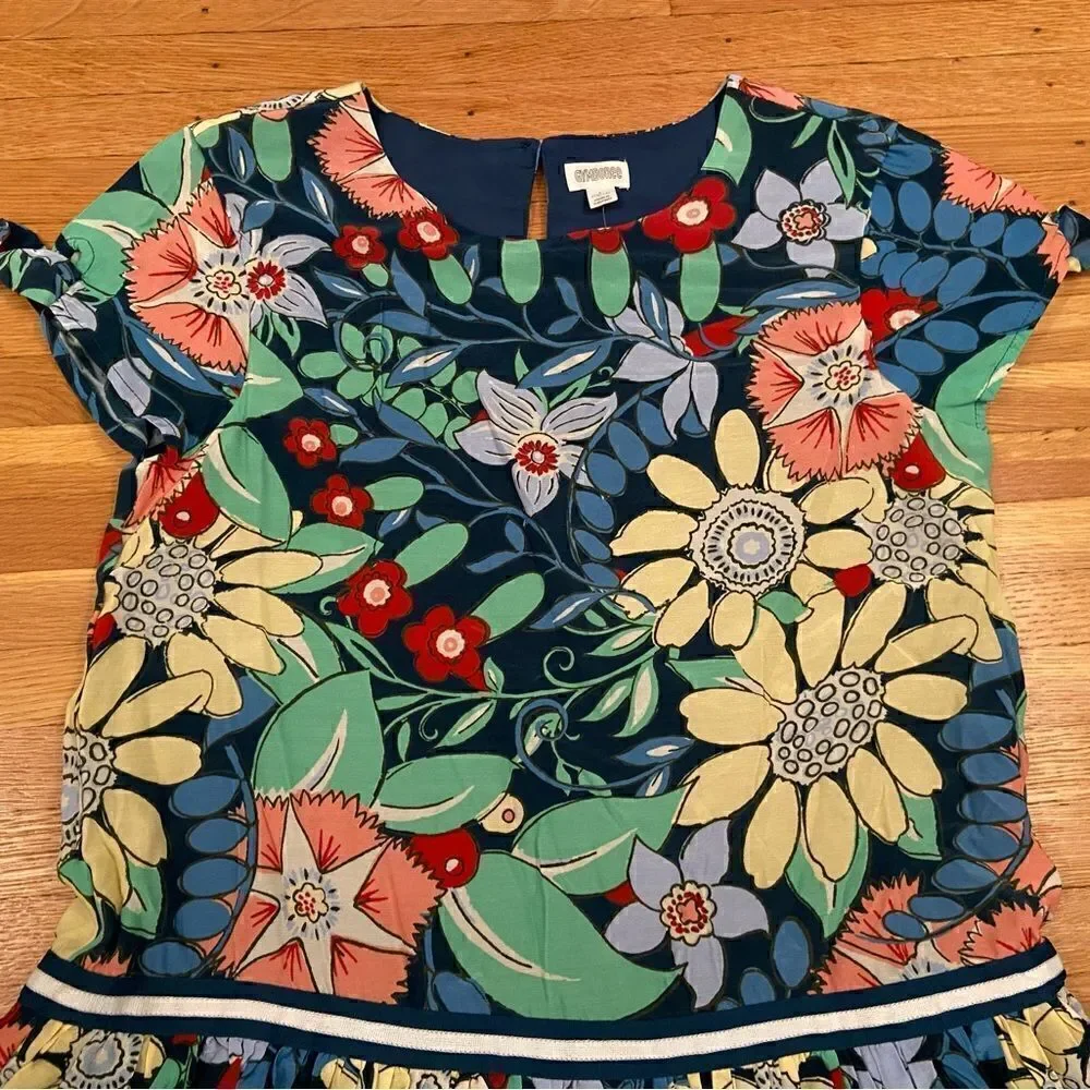 Gymboree floral colorful short sleeve drop waist dress NWT